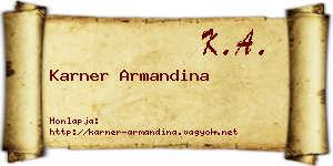 Karner Armandina névjegykártya